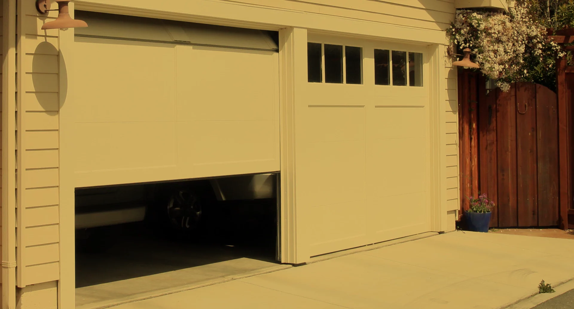 simple renovated garage door